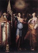 CAVAROZZI, Bartolomeo St Ursula and Her Companions with Pope Ciriacus and St Catherine of Alexandria g oil